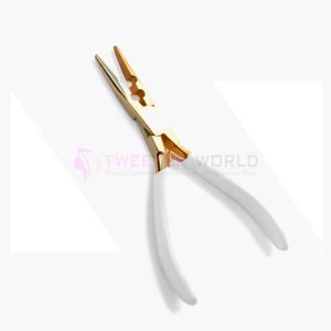 Tweezer World Best Selling Gold Plated Needle Nose Hair Extension Pliers