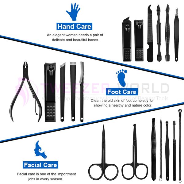 Top Selling Manicure Set 15 Pcs for Women Nail Clippers Stainless Steel