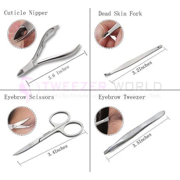 Professional Manicure Set Nail Clippers Kit Pedicure Care Tools 12 Pcs Kit