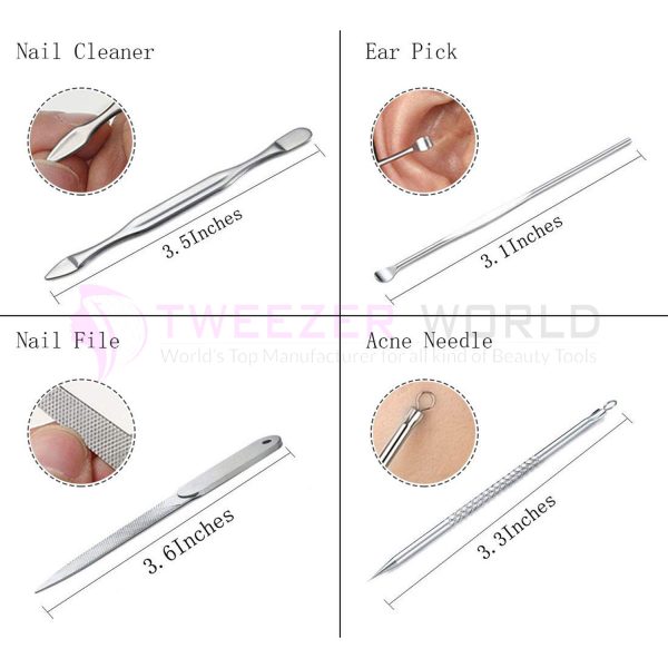 Professional Manicure Set Nail Clippers Kit Pedicure Care Tools 12 Pcs Kit
