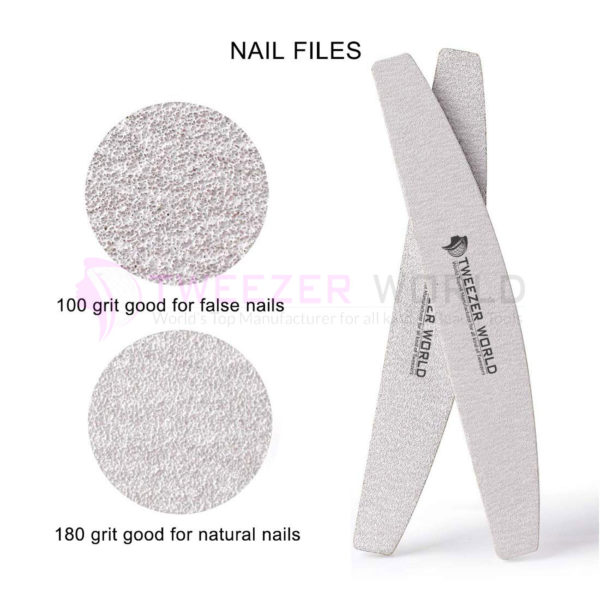10 Pcs Rough Nail File 100/180 Grit, Heavy Duty Nail Files for Nails