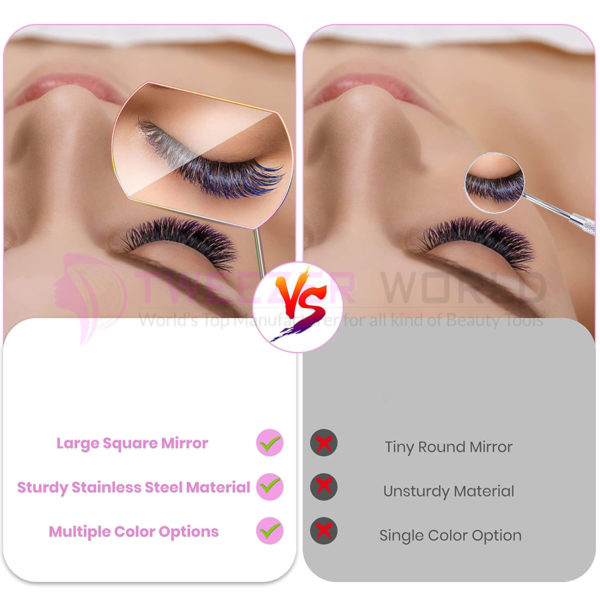 2pcs Eyelash Extensions Rainbow Best Eyelash Mirror Set