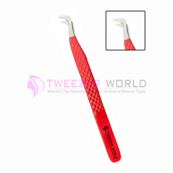 Red Beauty Diamond Grip Premium Quality Volume Eyelash Tweezers