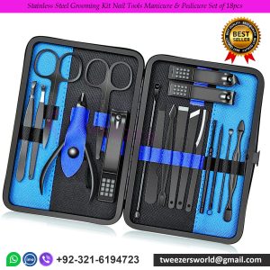 Stainless Steel Grooming Kit Nail Tools Manicure & Pedicure Set of 18pcs