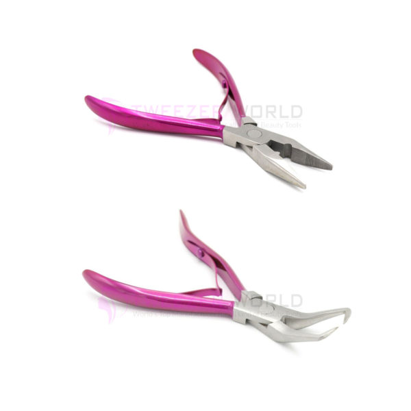Best Quality Metallic Pink Stainless Steel Hair Extension Tools Pliers Set