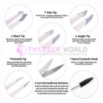 6cs Light Pink Eyebrow Hair Removal Tweezers Set With Scissor & Brush