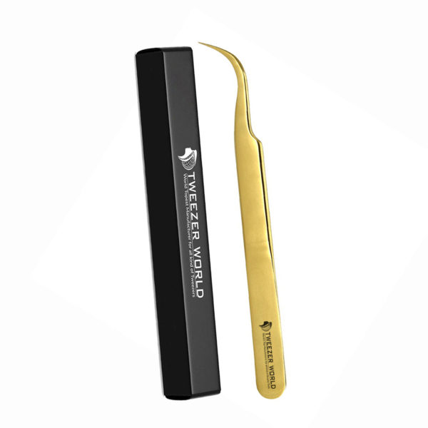 Top Rated VETUS High Quality S-Curved Gold Eyelash Tweezers