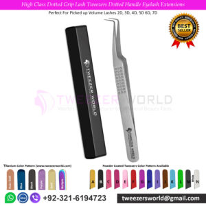 High Class Dotted Grip Lash Tweezers Dotted Handle Eyelash Extensions