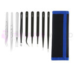 49 Pieces Professional ESD Anti-Static Stainless Steel Tweezers set