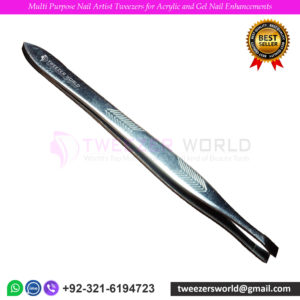 Multi Purpose Nail Artist Tweezers for Acrylic and Gel Nail Enhancements