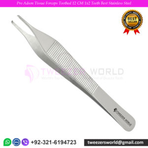 Pro Adson Tissue Forceps Toothed 12 CM 1x2 Teeth Best Stainless Steel