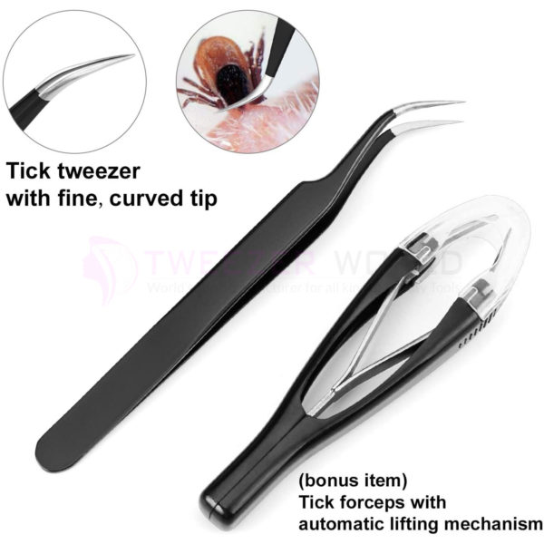 Premium Tick Removal Kit Tick Remover Hook Tweezers Use for Pets
