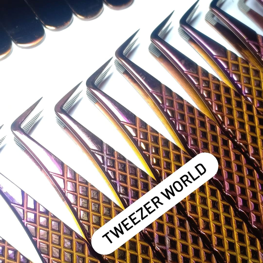 90 Degree Fiber Tip Lash Tweezers Manufacture by Tweezer World