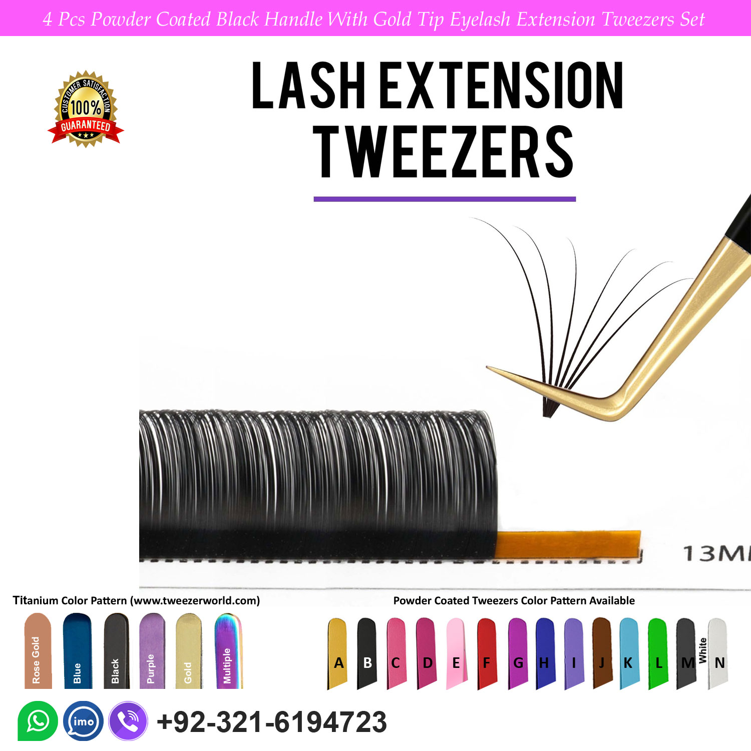 2 Pcs 90 Degree Volume Isolate Lash Tweezer With Rainbow Tip Eyelash Extension Tweezers Set