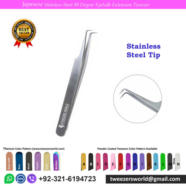 Japanese Stainless Steel 90 Degree Eyelash Extension Tweezer
